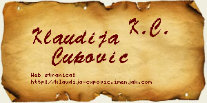 Klaudija Čupović vizit kartica